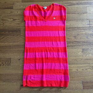 Lacoste Pink Red Striped Knit Midi Dress Sz 40 – Tenniscore Sporty Chic Dress